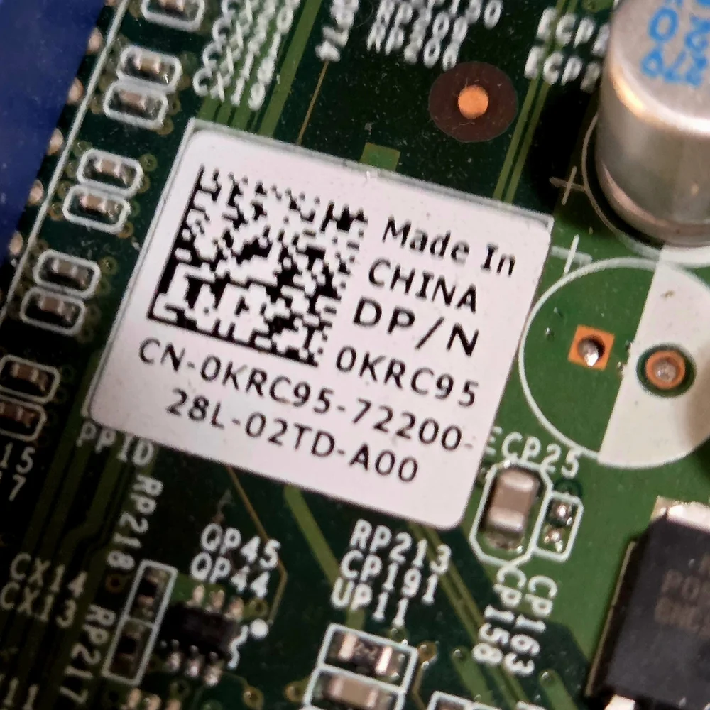 Dell Green and Black Motherboard